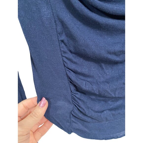 Free People‎ Night We Met Off Shoulder Long Sleeve Blue Top Size S - Picture 3 of 7